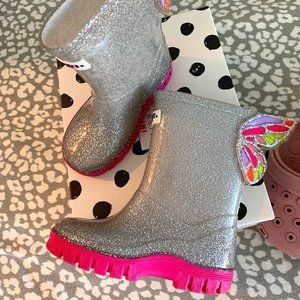 Little Girl's Butterfly Welly Glitter Rain Boots